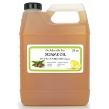 Premium UNREFINED Sesame Oil Pure Organic Cold Pressed Best 2 oz up to 7 LB