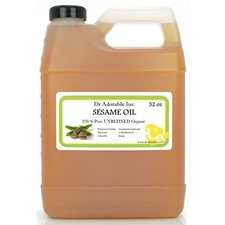 Premium UNREFINED Sesame Oil Pure Organic Cold Pressed Best 2 oz up to 7 LB
