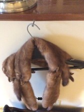ROARING 1920  s Antique,4 pelt mink fur shawl
