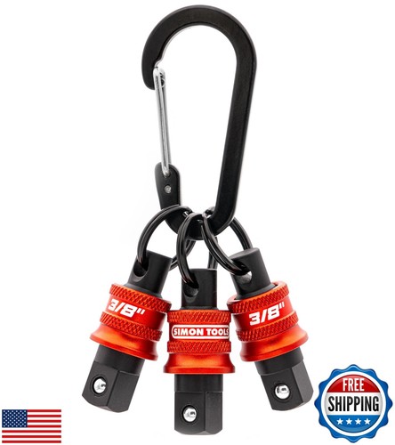 Simon tools Socket Holder Keychain 3pc - 3/8 Socket Organizer with ...