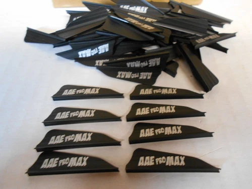 36- AAE PRO Max Hunter 1.7" BLACK Vanes! arizona archery arrow fletching