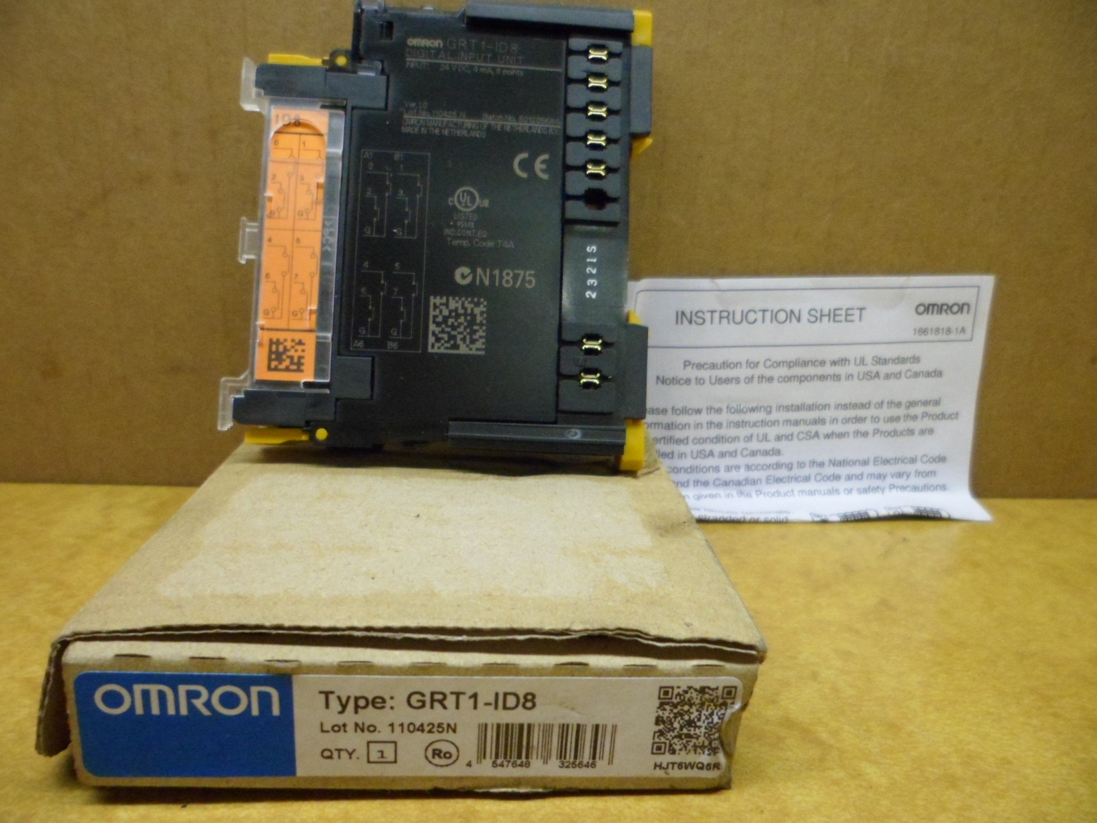 OMRON GRT1-ID8 DIGITAL INPUT UNIT 24VDC. 4mA. 8 POINTS NOS Free shipping in USA