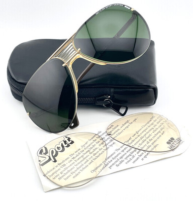 vintage METZLER Sport Design 0254 gold brown sunglasses W.Germany 1980s LARGE