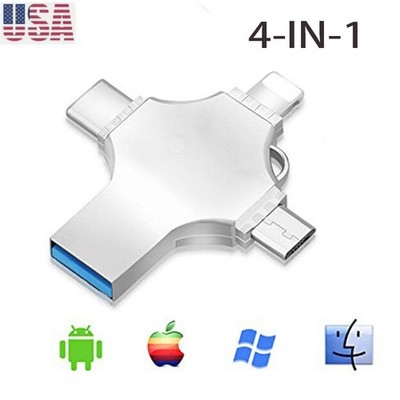 4in1 USB3.0 Flash Drive Memory Stick Type-C Storage Pen for iPhone OTG Android
