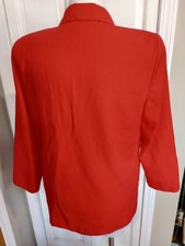 Vintage 1990s Requirements Petites Womens Sz 14P Single Button Blazer Red Pocket