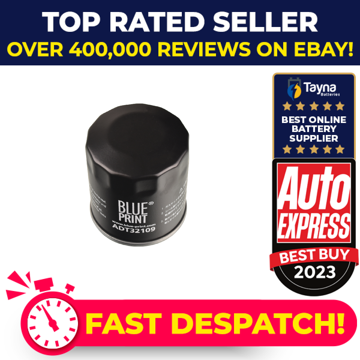 Oil Filter fits TOYOTA YARIS/VITZ 1.0 1.5 1.8 2005 on Blue Print 0892202003 New