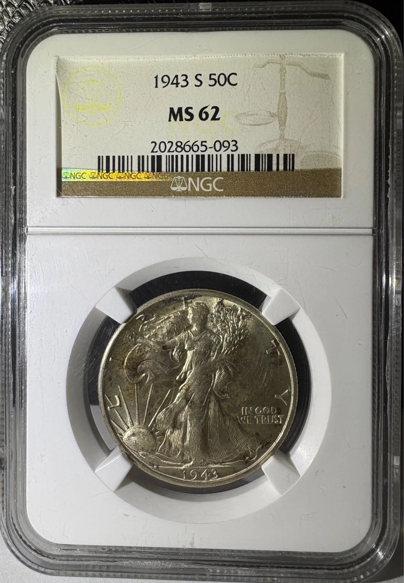 Silver MS 62 Graded Liberty Walking Half Dollars (1916-1947) for