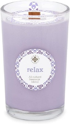 Root Candles Seeking Balance Wood Wick Candle, 8 oz. Relax; Geranium Lavender