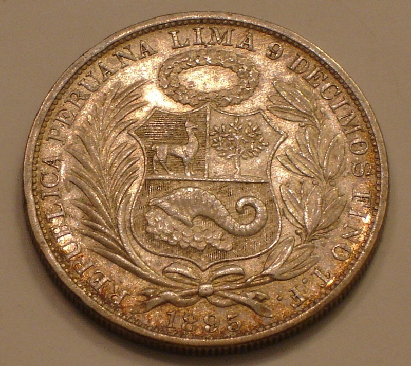 1895 TF SILVER One Sol  of Peru