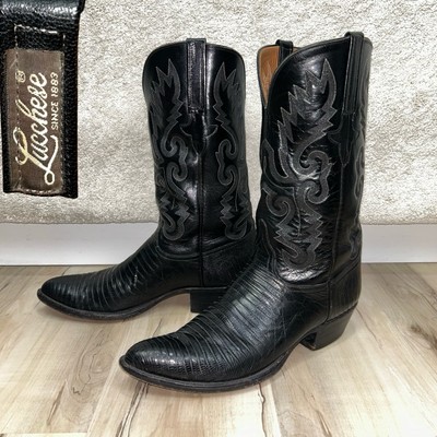 Lucchese Classics USA Men's Black Teju Lizard L32070 Cowboy