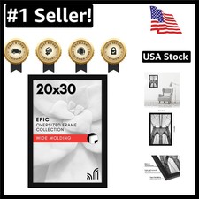 Sleek 20x30 Black Picture Frame with Polished Plexiglass for Timeless Displays