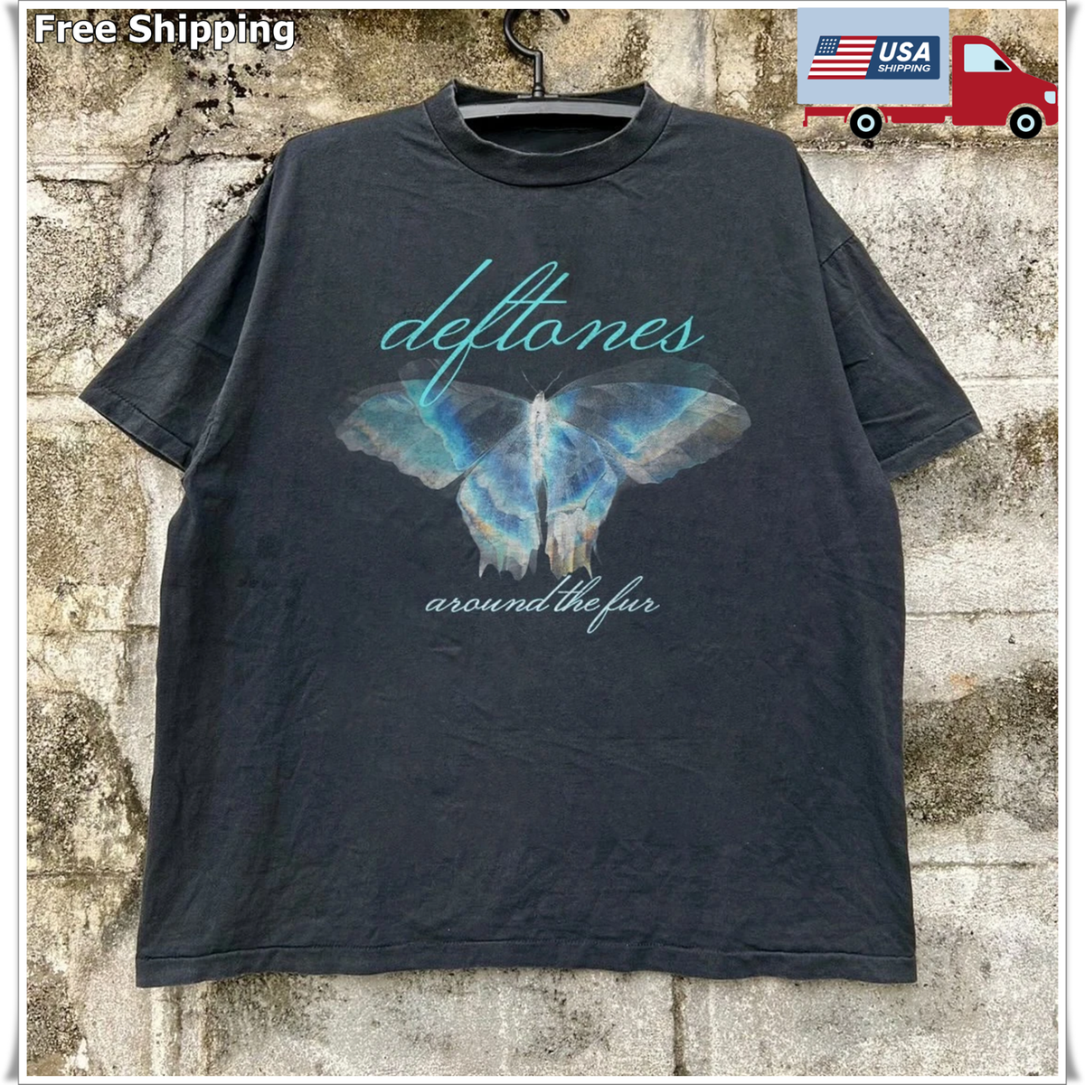 Deftones Around The Fur Butterfly T-shirt, Unisex Black T-shirt