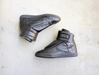 Maison Margiela Future Black Men 10 43 Leather High Top Sneakers