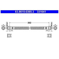 2x Bremsschlauch hinten für Porsche Panamera 971 | 23897576