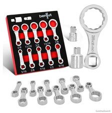 Torque Adapter Set Sae 12 Piece 38 Drive 12 Point Box End 516 To 78 Inch