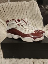 Nike Jordan 6 Rings Shoes Youth Size 6.5Y White/ Red Patent Leather