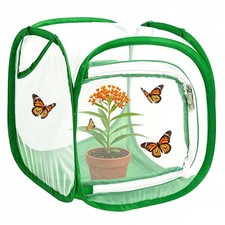 Butterfly House Habitat Insect Cage Clear See Through Pop-up Collapsible Butt...