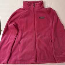 Columbia Size XL 18/20 Girls Pink Fleece Full Zip Activewear Jacket