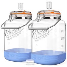 2 Pack 1.5 Gallon Large Fermentation Jar with 3 Airlock, Stainless Steel Hand...