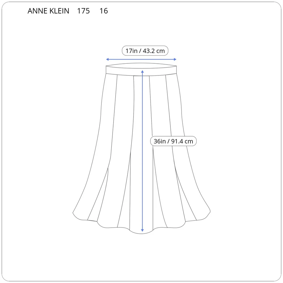 Anne Klein Women Skirtt 16 ALine Midi Silk Blue Pink Floral Watercolor Lined Zip - Image 2 of 4