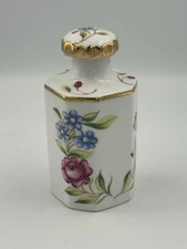 Vintage Arnart Japan Porcelain Hand Painted Floral Vanity Perfume Bottle