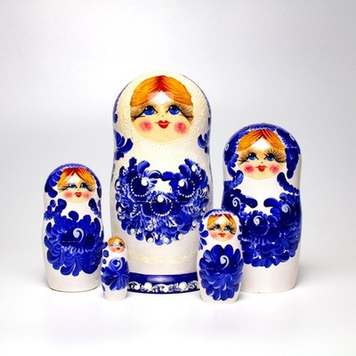5pcs 18cm / 7'' Genuine Matryoshka Nesting Dolls