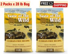 2 Packs-Taste of the Wild High Prairie Grain-Free Dry Dog Food, 28-lb bag 1.47 per pound