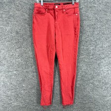 Banana Republic Jeans Women 29 Plus Red Denim Medium Wash Mid Rise Skinny Casual