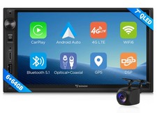 7" QLED Car Stereo 6+64G Android 13 2Din Radio GPS Sat Navi WiFi DSP CarPlay RDS