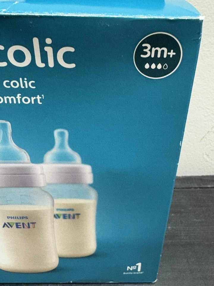 Biberón anticólicos Philips Avent con ventilación sin aire azul 9 oz 3 quilates biberón Foto 4 de 4