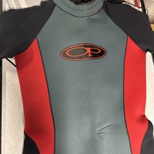 Vtg 90s OP Ocean Pacific Mens Large Gray Surf Water Wet Suit Short Arm St
