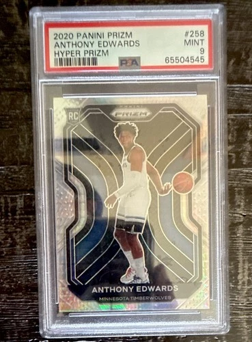 Panini Prizm Anthony Edwards #258 Hyper Prizm Rookie Card PSA 9 Timberwolves