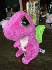 2017 Ty Plush Darla Dragon Pink Sparkle Green Eyes 6