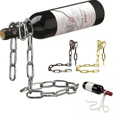 Iron Chain Floating Wine Bottle Holder, Space-Saving Whisky Display Rack