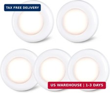 STAR-SPANGLED 5 Pack LED Puck Lights Under Cabinet Battery Powered Warm