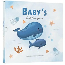 Baby Memory Book Keepsake Timeless First 5 Year Milestone Book for Boys Girls