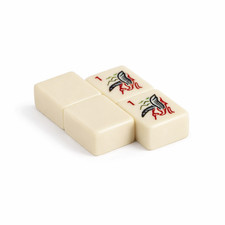 166 Pcs Western Mah Jong Color Ivory Tile Set...