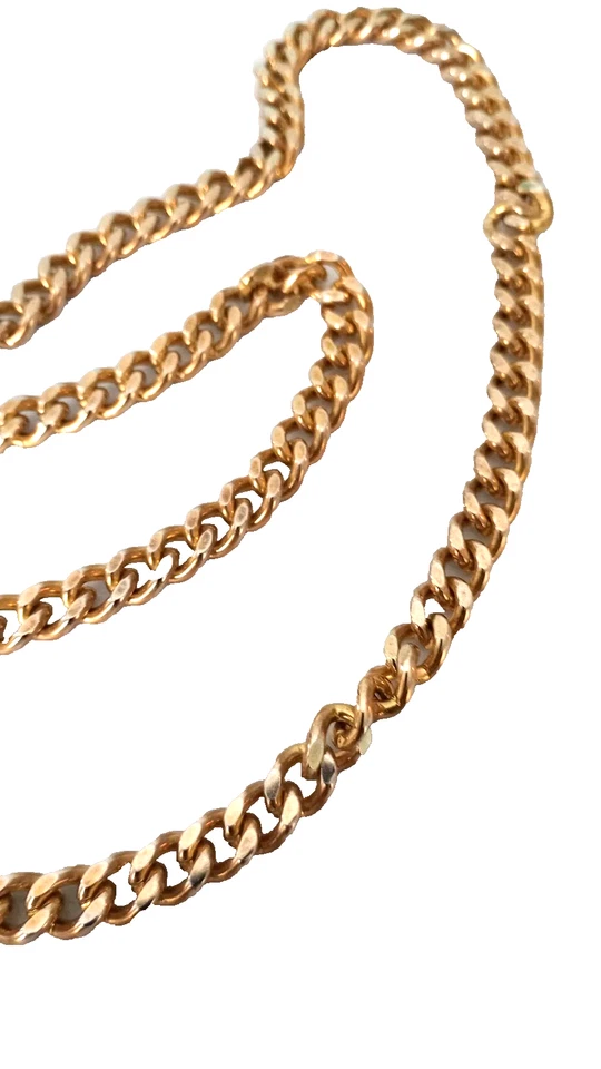 Cadena de eslabones cubanos vintage Perry Ellis tono dorado pesado para hombre 32 pulgadas Foto 2 de 4