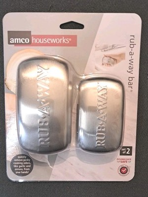 Amco Rub-a-Way Bar, Stainless Steel Odor Absorber 