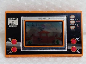 ++Poor Condition Nintendo GAME&WATCH WIDE SCREEN FIRE ATTACK ID-29 Game Wide