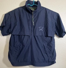 Weatherproof Blue Short-Sleeved Pullover Jacket Rainbow Classic Fish, Golf Large