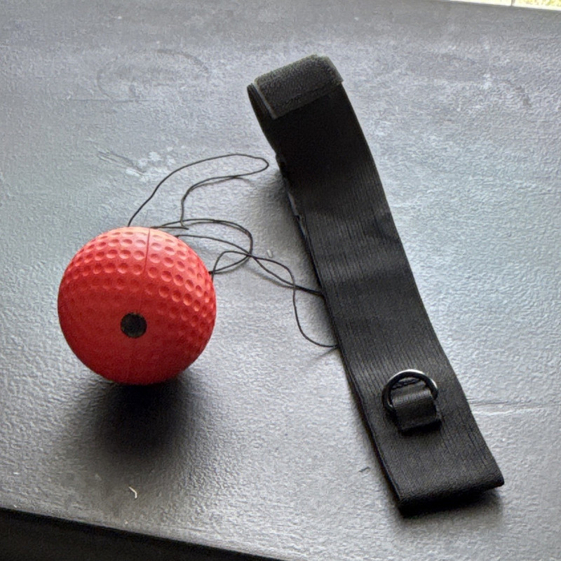 Boxing Reflex Ball Training Set Red Ball on Elastic String w/ Black Headband