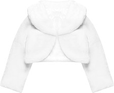 Girls Faux Fur Bolero Shawl Shrug Jacket Cape for Winter Wedding  Party Outfits