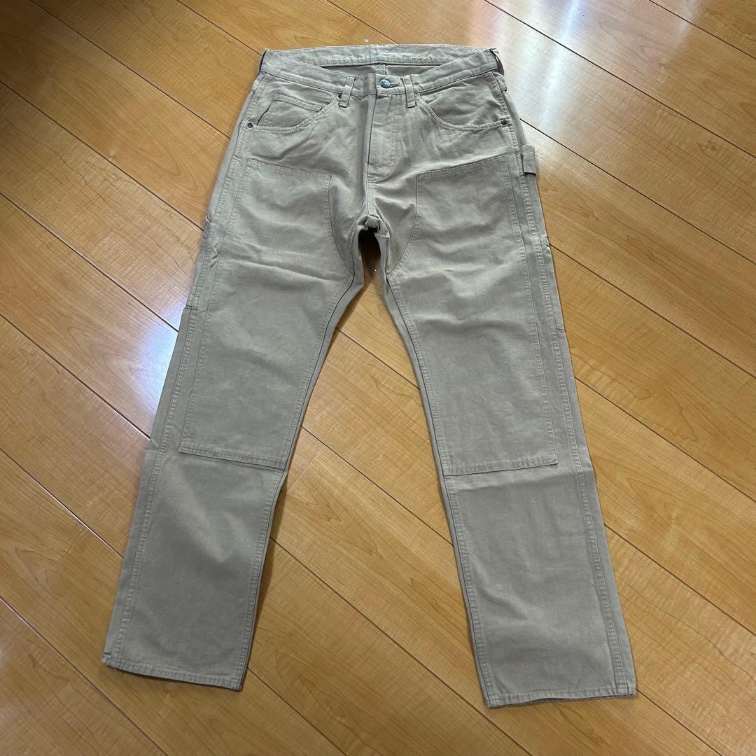 A Bathing Ape Double Knee Straight Pants Beige S BA0226214