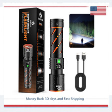 High Lumens USB C Rechargeable Flashlight - 100000 Powerful, 5.75" Compact Desig