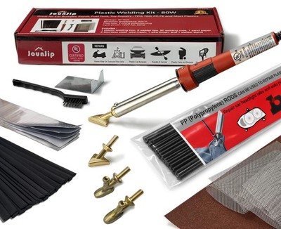 Deluxe Plastic Welding Kit - 80W Professional Welder for Automotive, Kayak & Tan