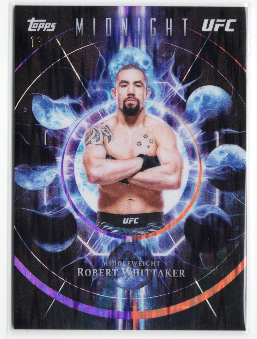 2026 Topps Midnight UFC #LA-13 Robert Whittaker Lunar Apex /75