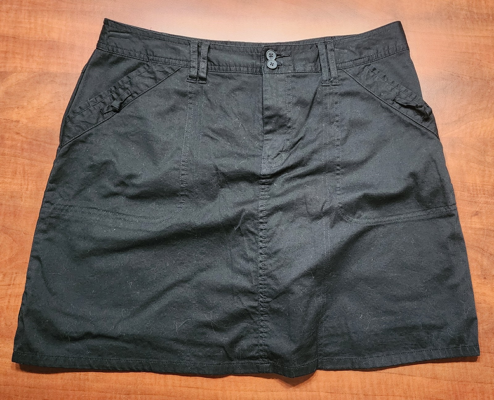 White Stag Black Solid Skort with Front Zipper Si… - image 1