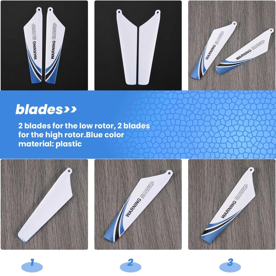  4 StüCk ErsatzbläTter für Hubschrauberrotor RC S107, Blau F4O22190 - Bild 4 von 4