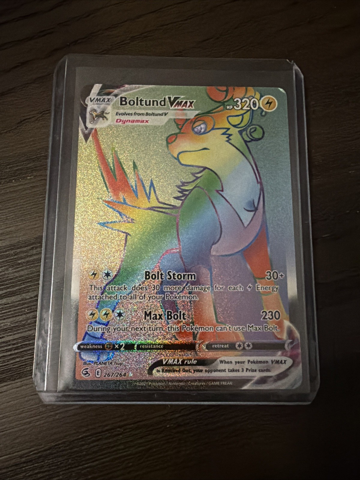 Boltund VMAX 267/264 Pokémon TCG Fusion Strike Holo Secret Rare Rainbow Rare NM